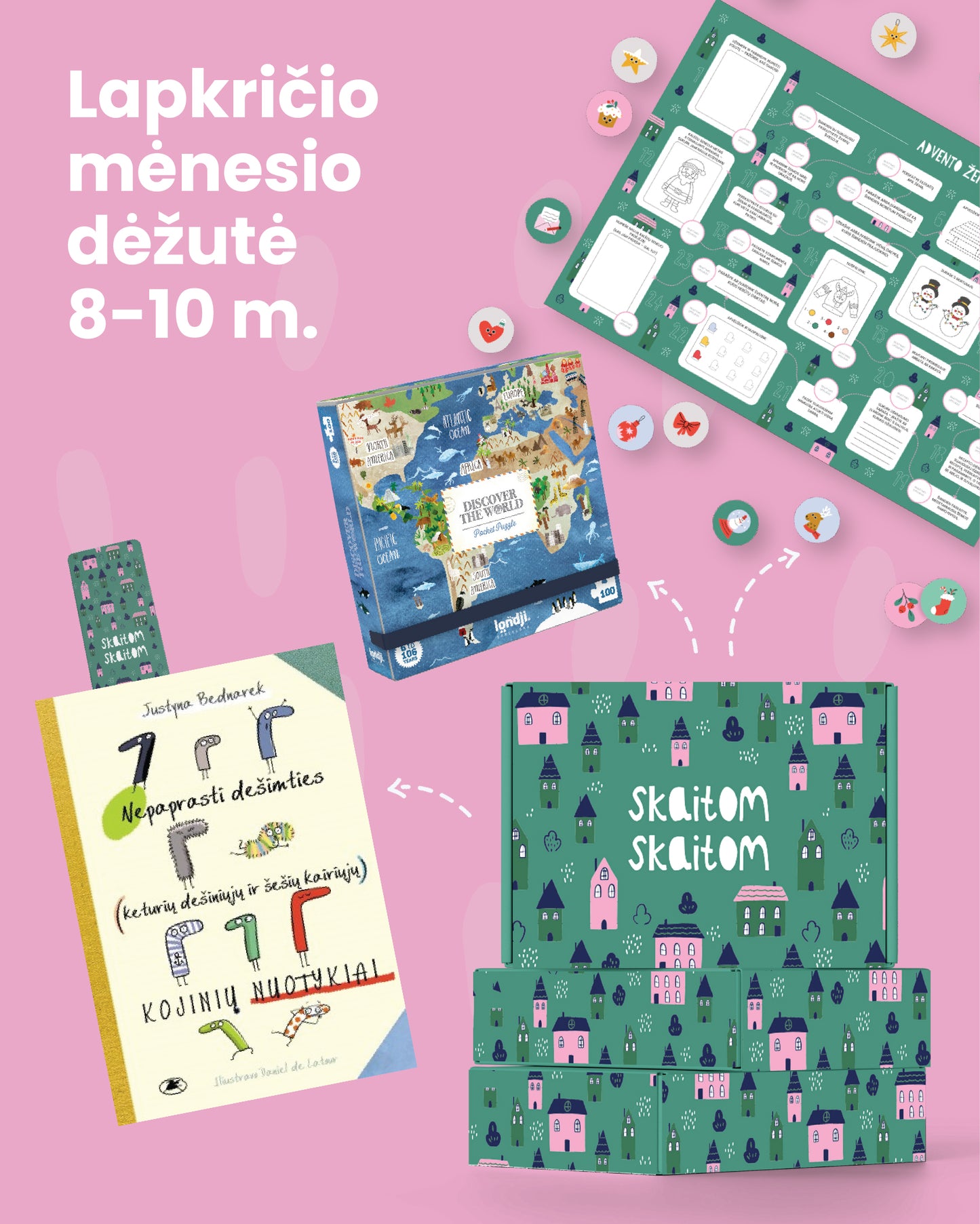 8-10 m. vaikams: knygų dėžučių prenumerata