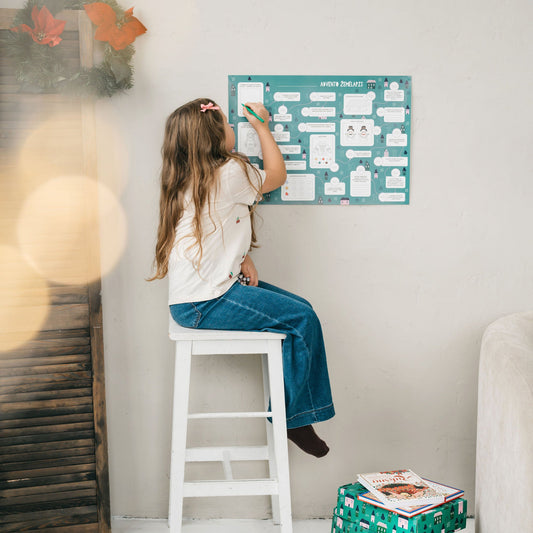 Advento plakatas-žemėlapis su 24 lipdukais