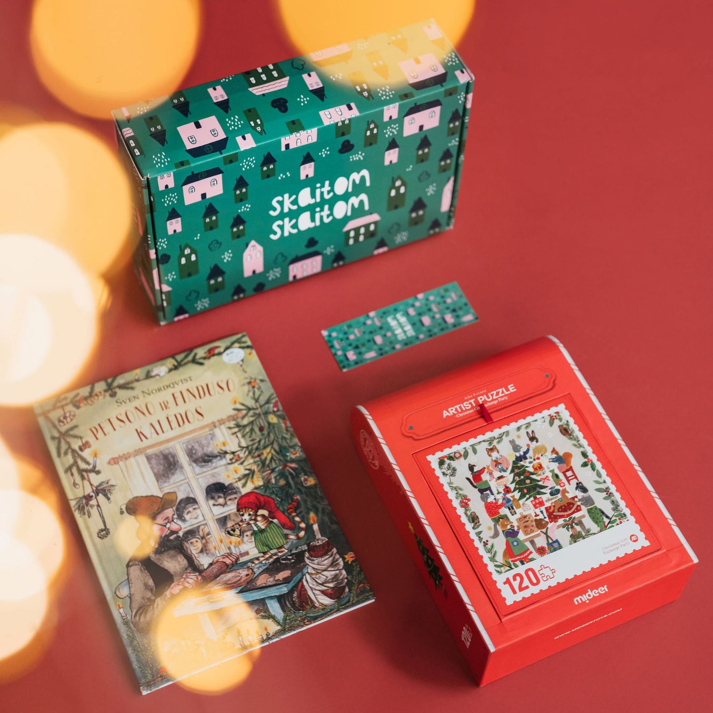 4-7 m. vaikams: šventinė advento knygų dėžutė su plakatu